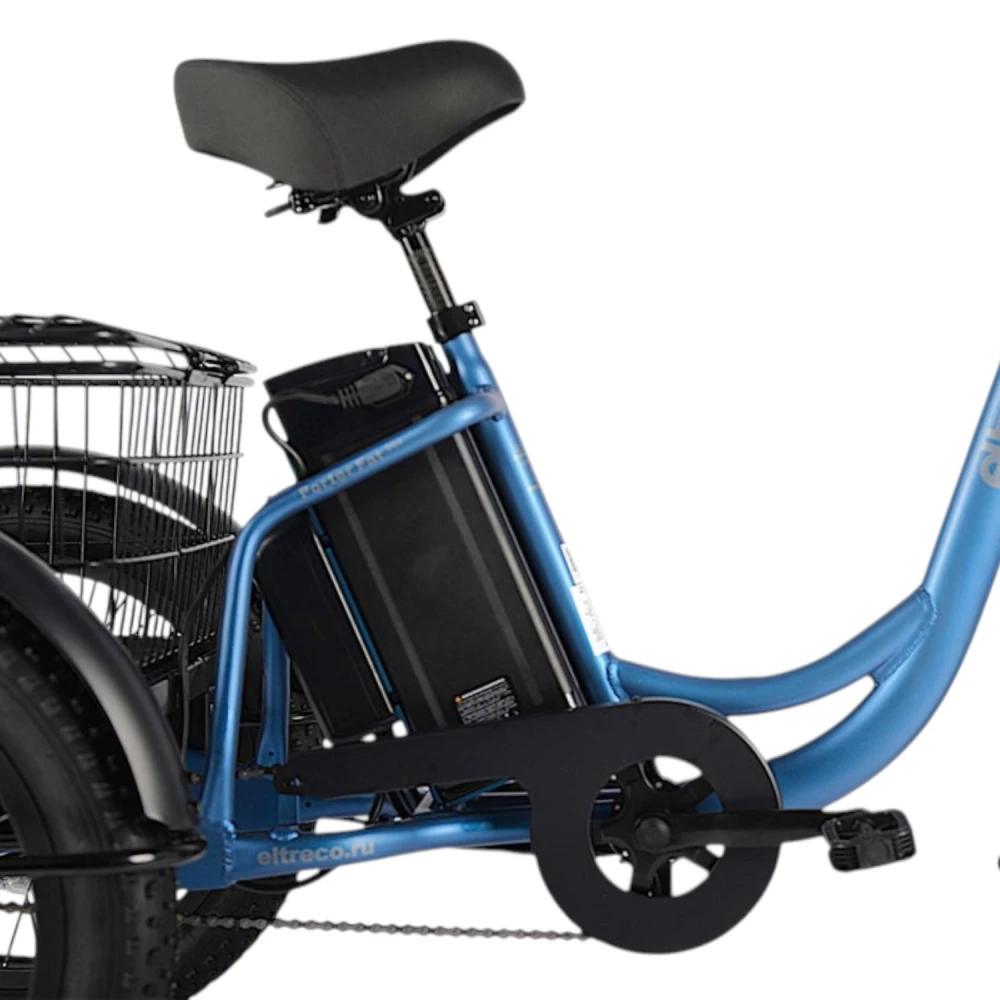 Трёхколёсный электровелосипед Eltreco Porter Fat 500 Синий-матовый 6